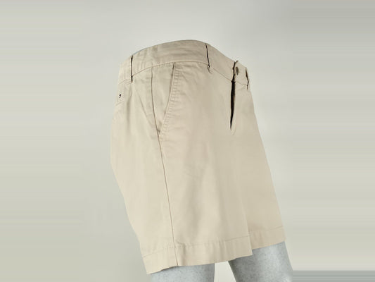 TOMMY HILFIGER Chino Shorts Women Size 8 M Beige Khaki Cotton Premium