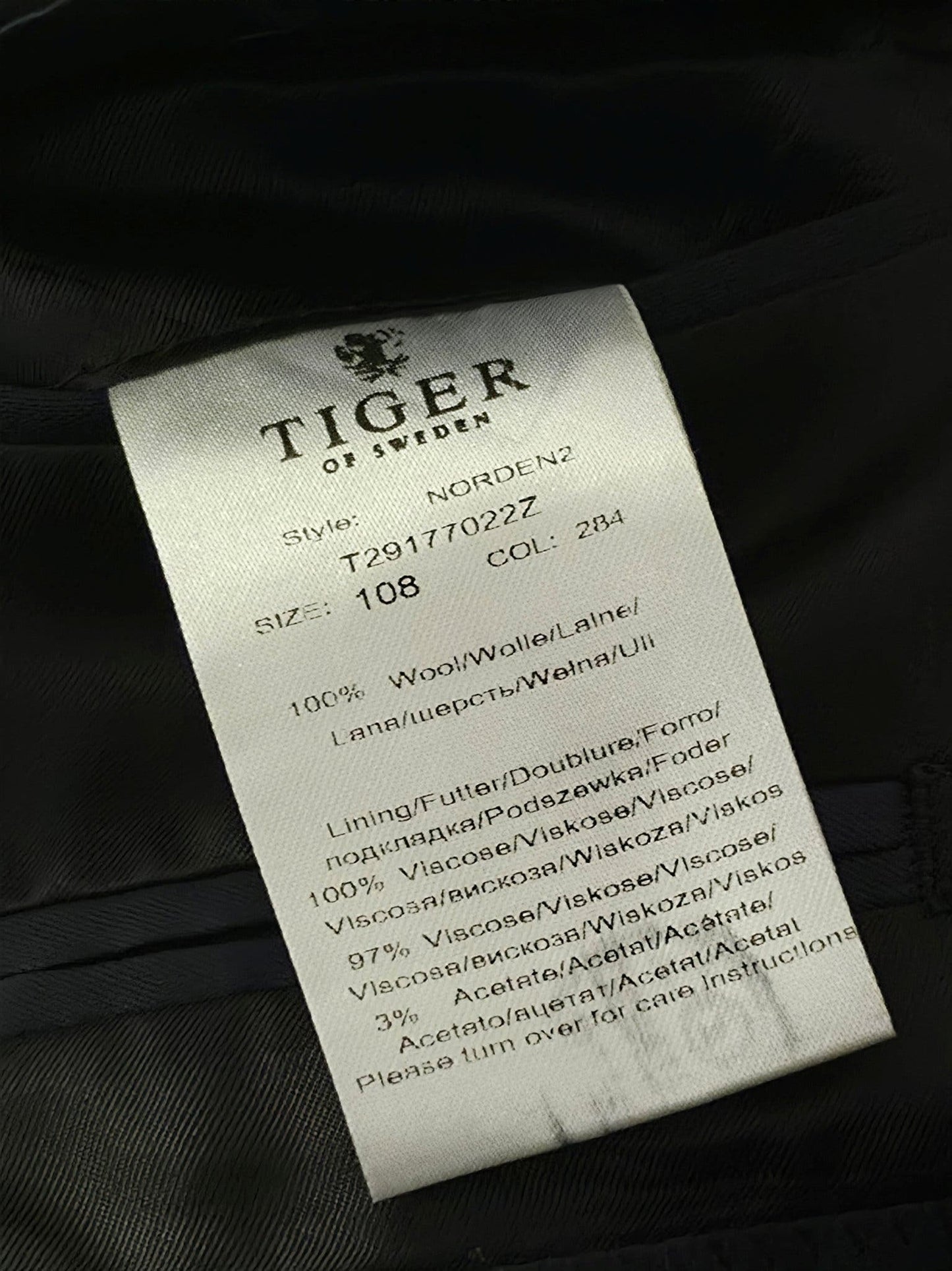 TIGER OF SWEDEN Norden2 iTravel Suit Jacket Blazer Size 108 XL Navy Blue Wool