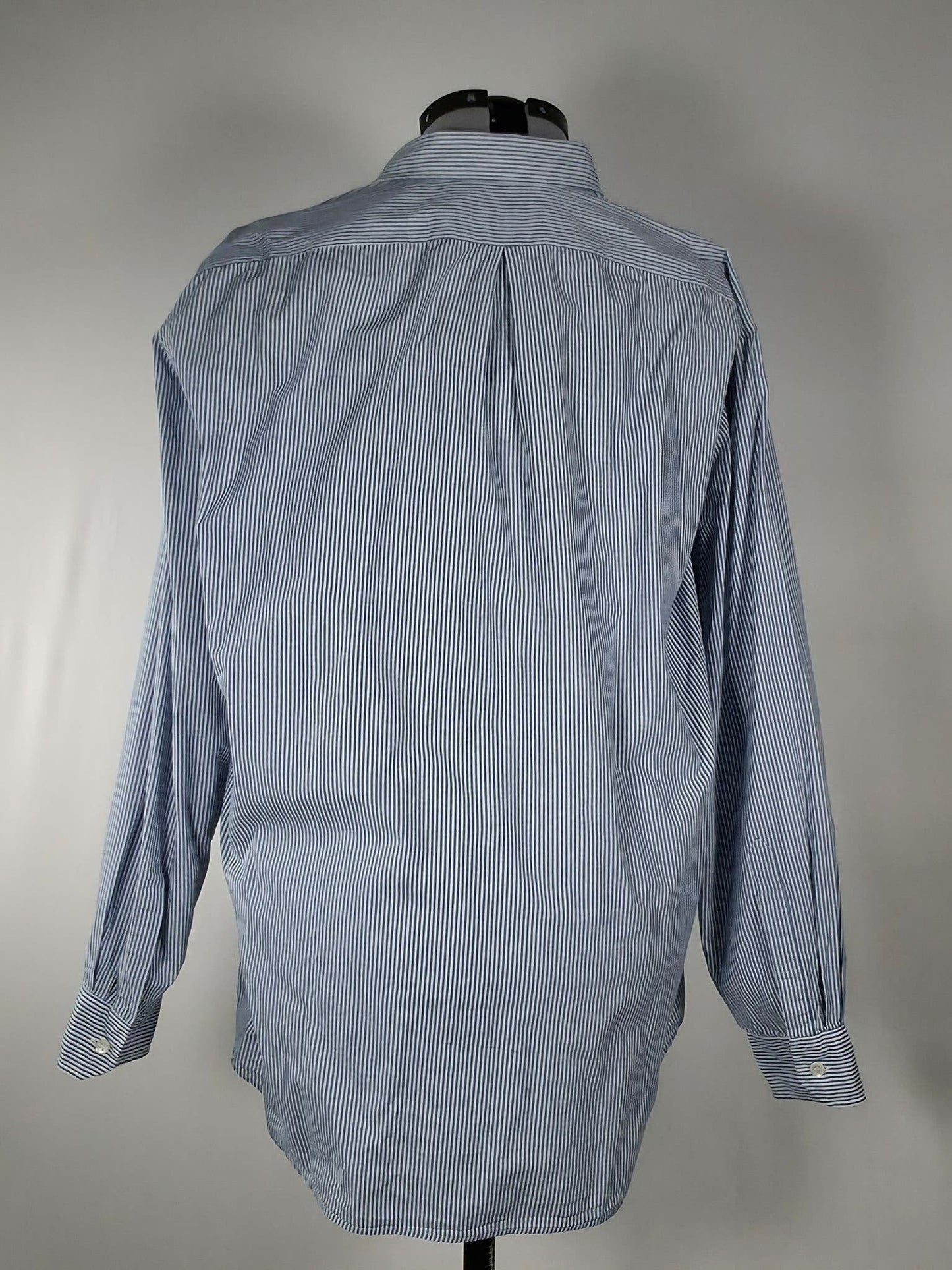STENSTRÖMS Striped Shirt Size 43 XL Blue Cotton Dress Shirt Oversized Women Men Unisex