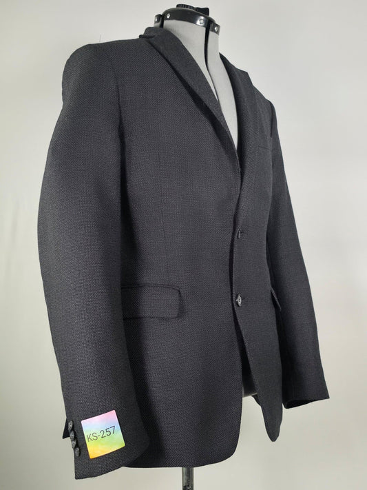 OSCAR JACOBSON Falk Blazer Suit Jacket Size 52 L Dark Grey 100% Wool Premium