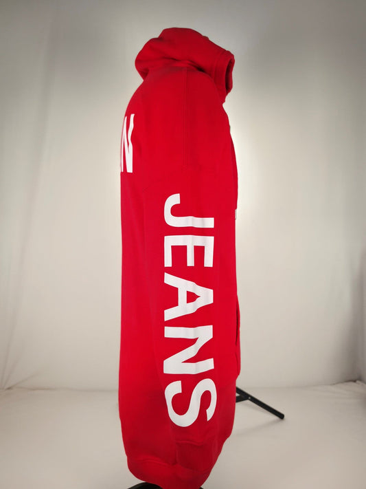 CALVIN KLEIN JEANS Red Hoodie Dress Sweatshirt Size XS 34 Premium Cotton Long