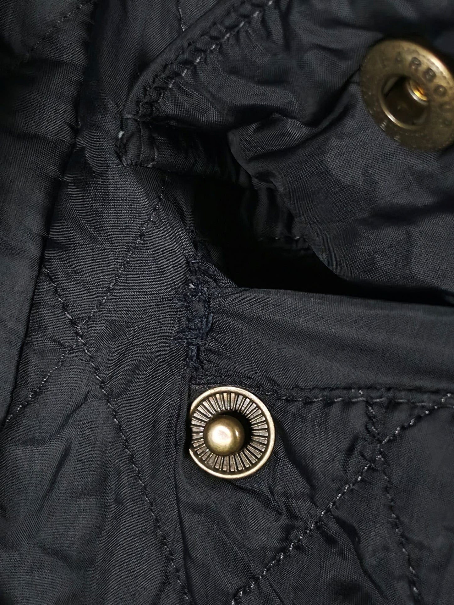 BARBOUR Flyweight Cavalry Quilted Jacket Size 36 S Black Dark Navy Blue Premium