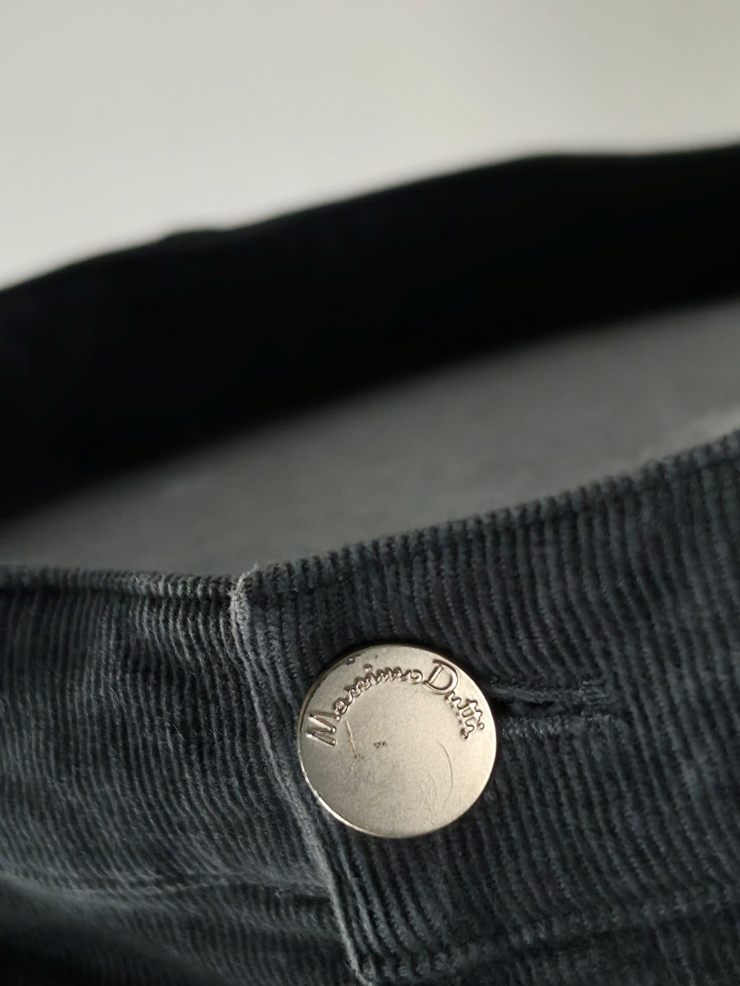 MASSIMO DUTTI Corduroy Trousers Size 38 M Dark Grey Premium Velvet Slim Pant
