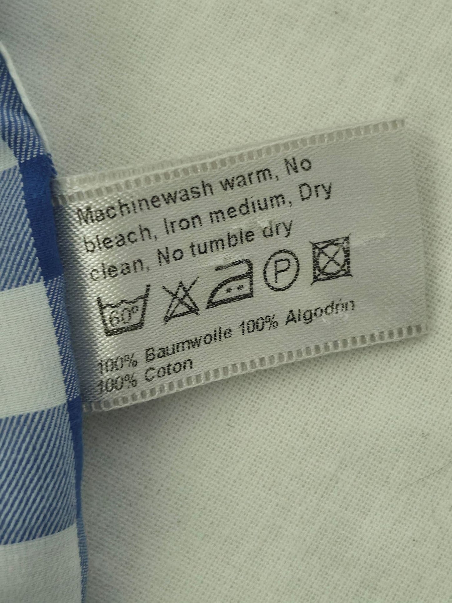 ETON Slim Fit Shirt Size 40 M Blue White Gingham Check Signature Twill Premium