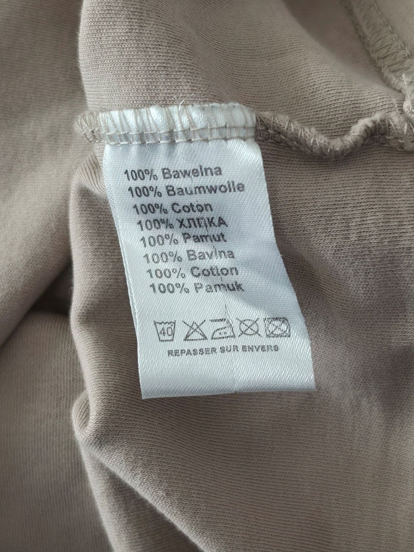 BOSS HUGO BOSS Poloshirt Größe L Beige Baumwolle Gemustert Kurzarm Vintage