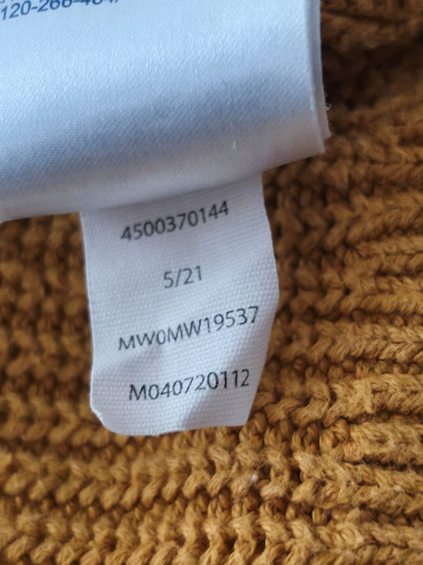 TOMMY HILFIGER Half Zip Sweater Size XL 54 Mustard Organic Cotton Knit Premium