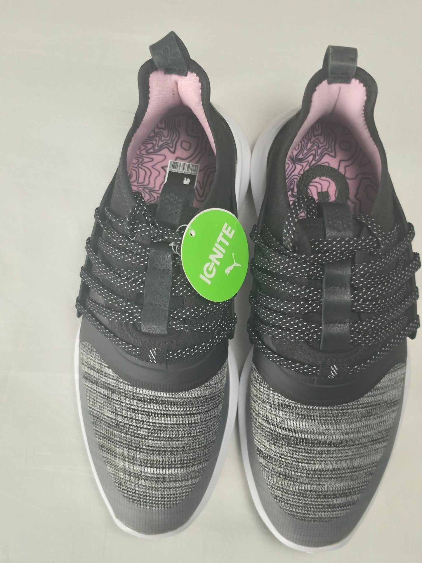 PUMA IGNITE Golf Shoes Sneakers Size 38.5 Black Grey Pink Waterproof New