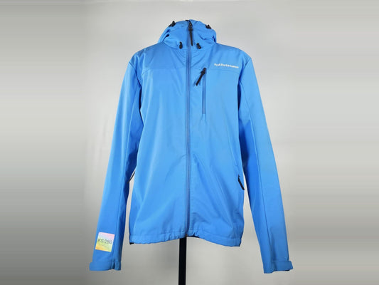 PEAK PERFORMANCE Softshell Jacket Size M Blue Hooded Outdoor Premium