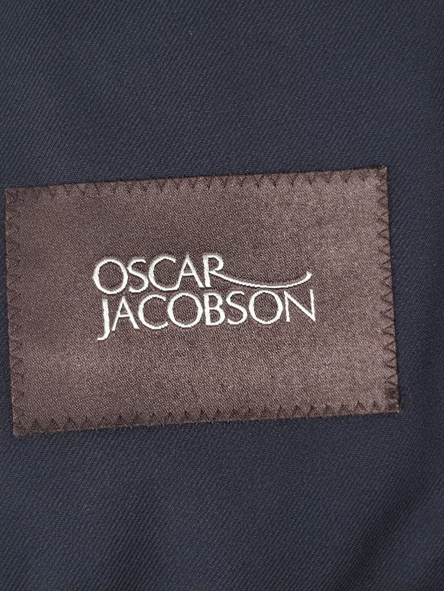 OSCAR JACOBSON Egel Patch Blazer Size 44 Blue Loro Piana Merino Wool Premium