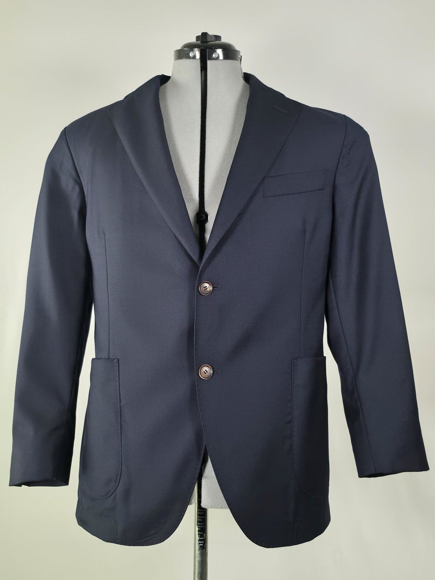 OSCAR JACOBSON Egel Patch Blazer Size 44 Blue Loro Piana Merino Wool Premium