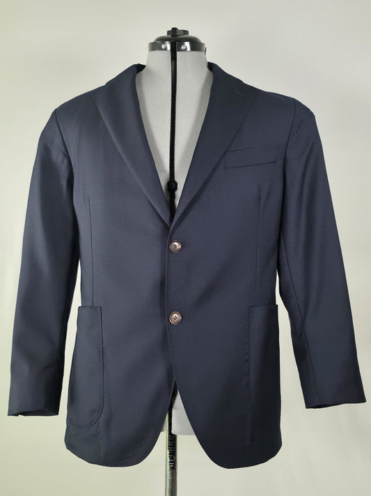 OSCAR JACOBSON Egel Patch Blazer Size 44 Blue Loro Piana Merino Wool Premium
