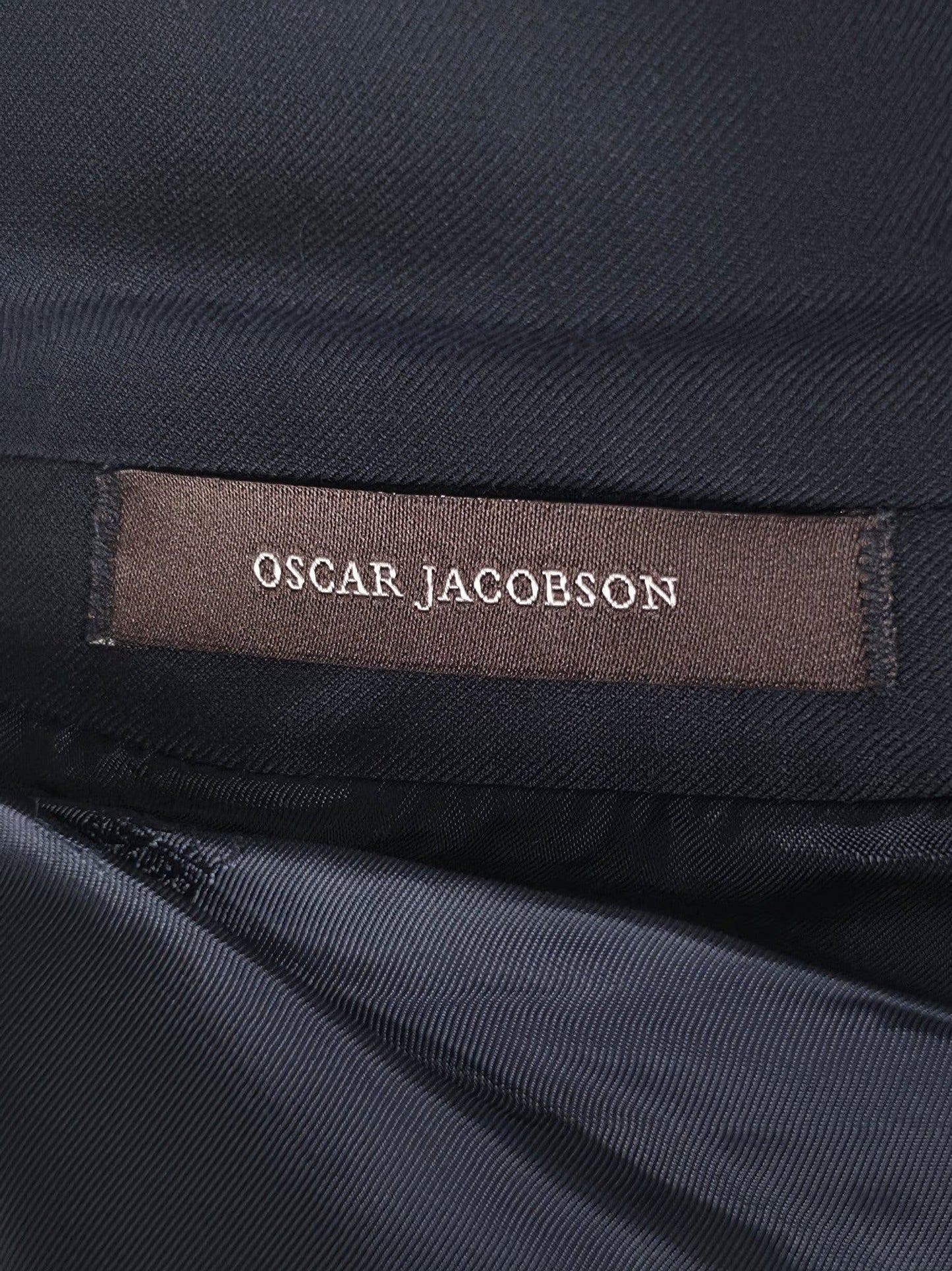 OSCAR JACOBSON Egel Patch Blazer Size 44 Blue Loro Piana Merino Wool Premium