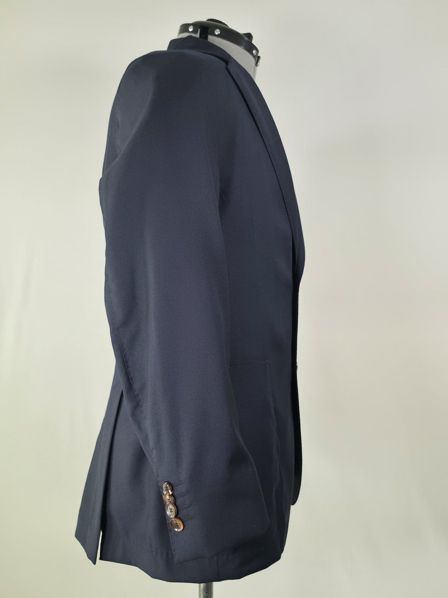 OSCAR JACOBSON Egel Patch Blazer Size 44 Blue Loro Piana Merino Wool Premium