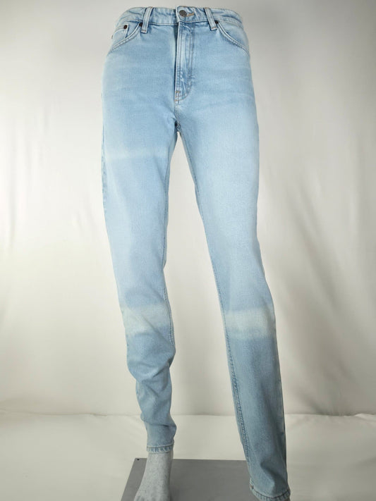 NUDIE JEANS Mellow Mae Summer Breeze Slim Size W29 L32 Light Blue Stretch NWT