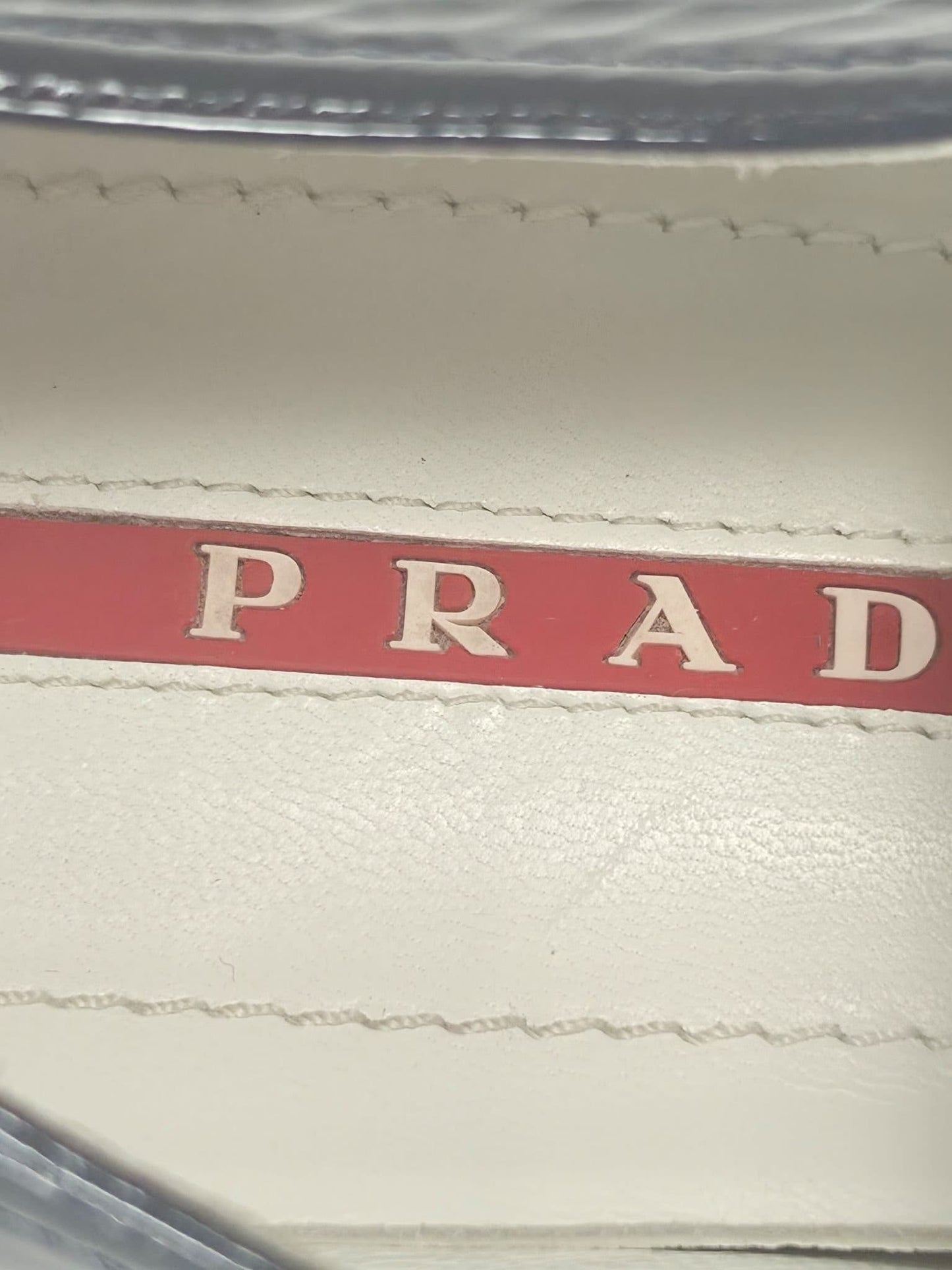 PRADA Linea Rossa Patent Leather Sneakers Size 41 Navy Blue Luxury