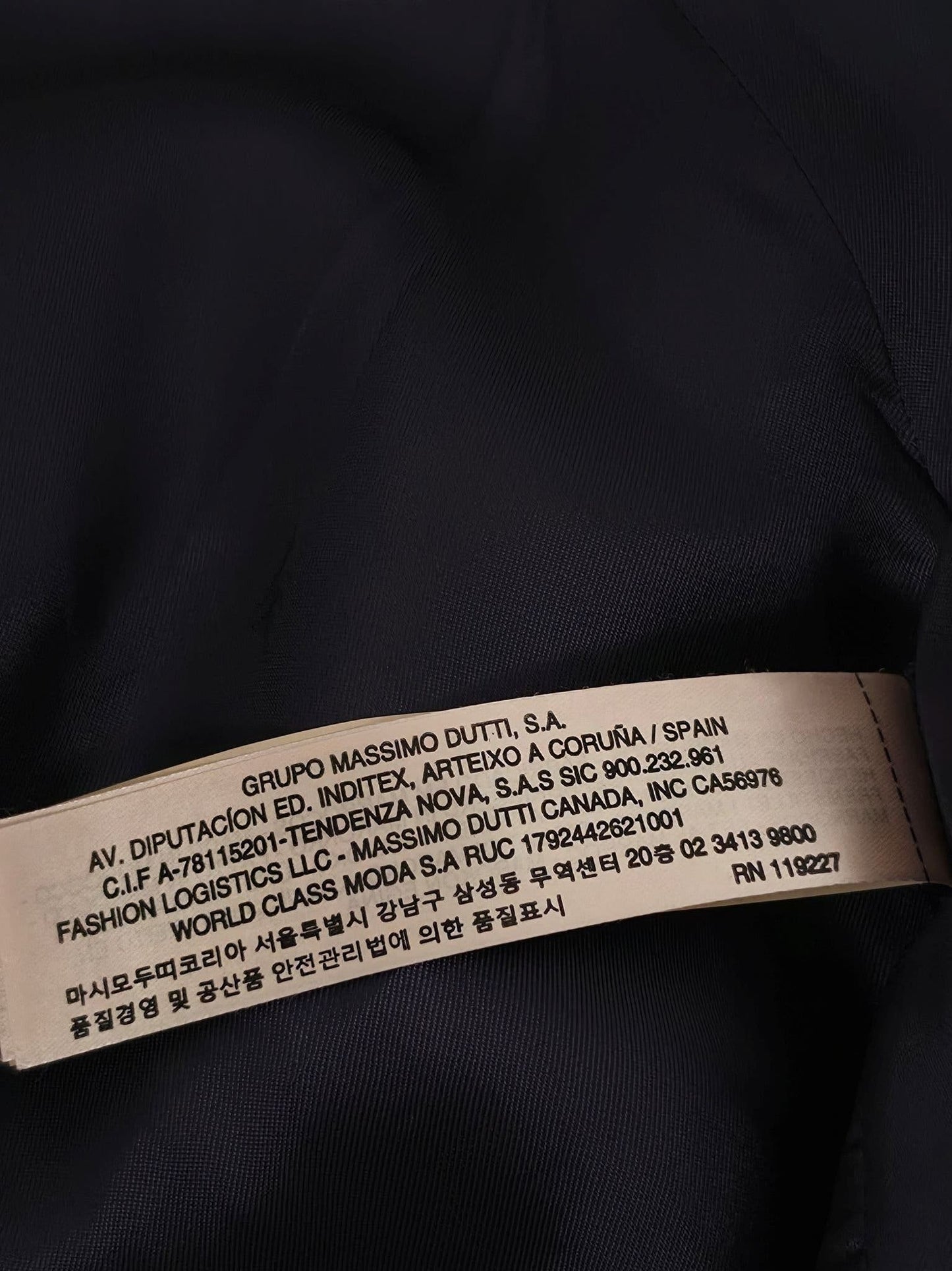 MASSIMO DUTTI Long Coat Jacket Size 36 S Navy Blue Viscose Premium Modern