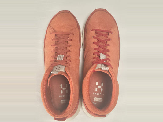 HAGLÖFS Suede Mid Sneakers Shoes Size 38 Orange Rare Photo Sample