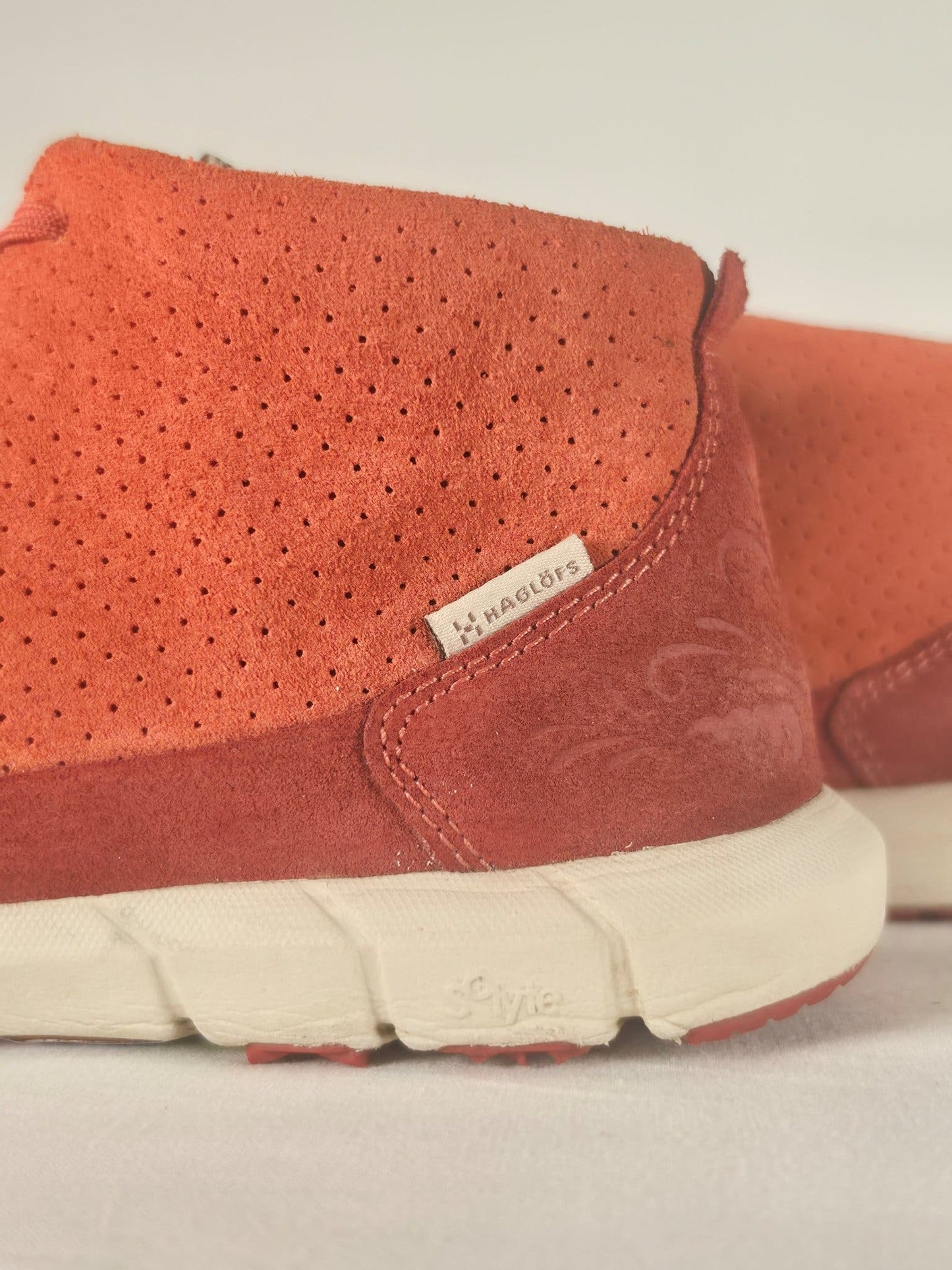 HAGLÖFS Suede Mid Sneakers Shoes Size 38 Orange Rare Photo Sample