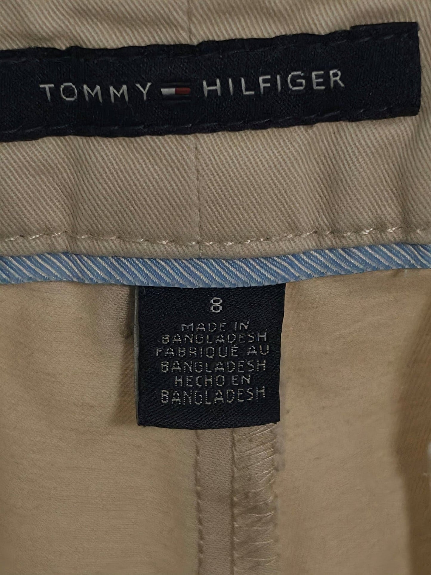 TOMMY HILFIGER Chino Shorts Women Size 8 M Beige Khaki Cotton Premium