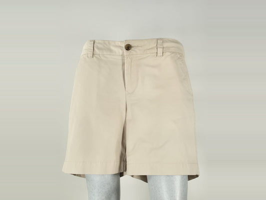 TOMMY HILFIGER Chino Shorts Women Size 8 M Beige Khaki Cotton Premium