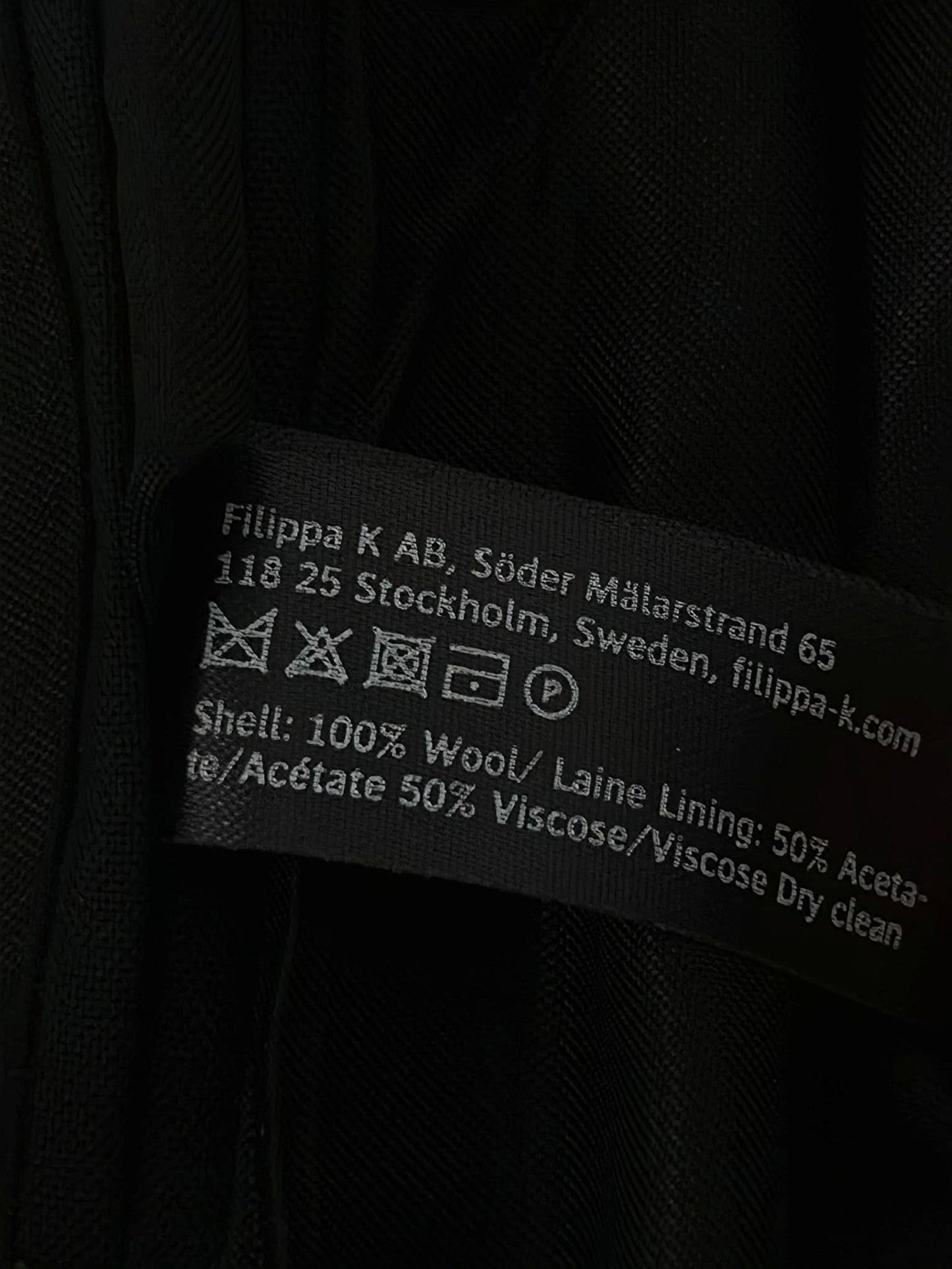 FILIPPA K Suit Jacket Blazer Size 50 M L Black 100% Wool Premium Minimalist