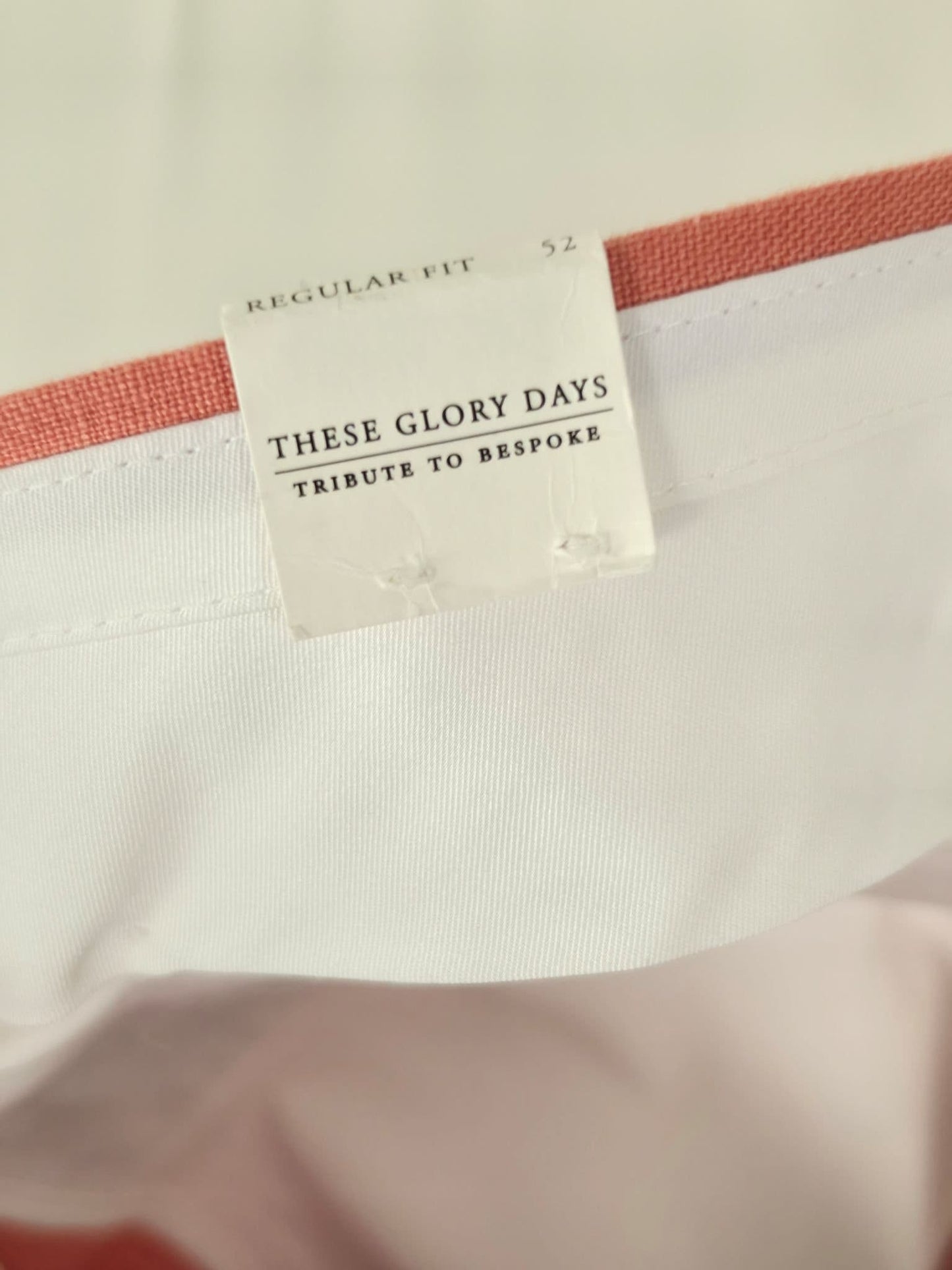 THESE GLORY DAYS Linen Trousers Size 52 L Salmon Pink 100% Linen NWT New Summer