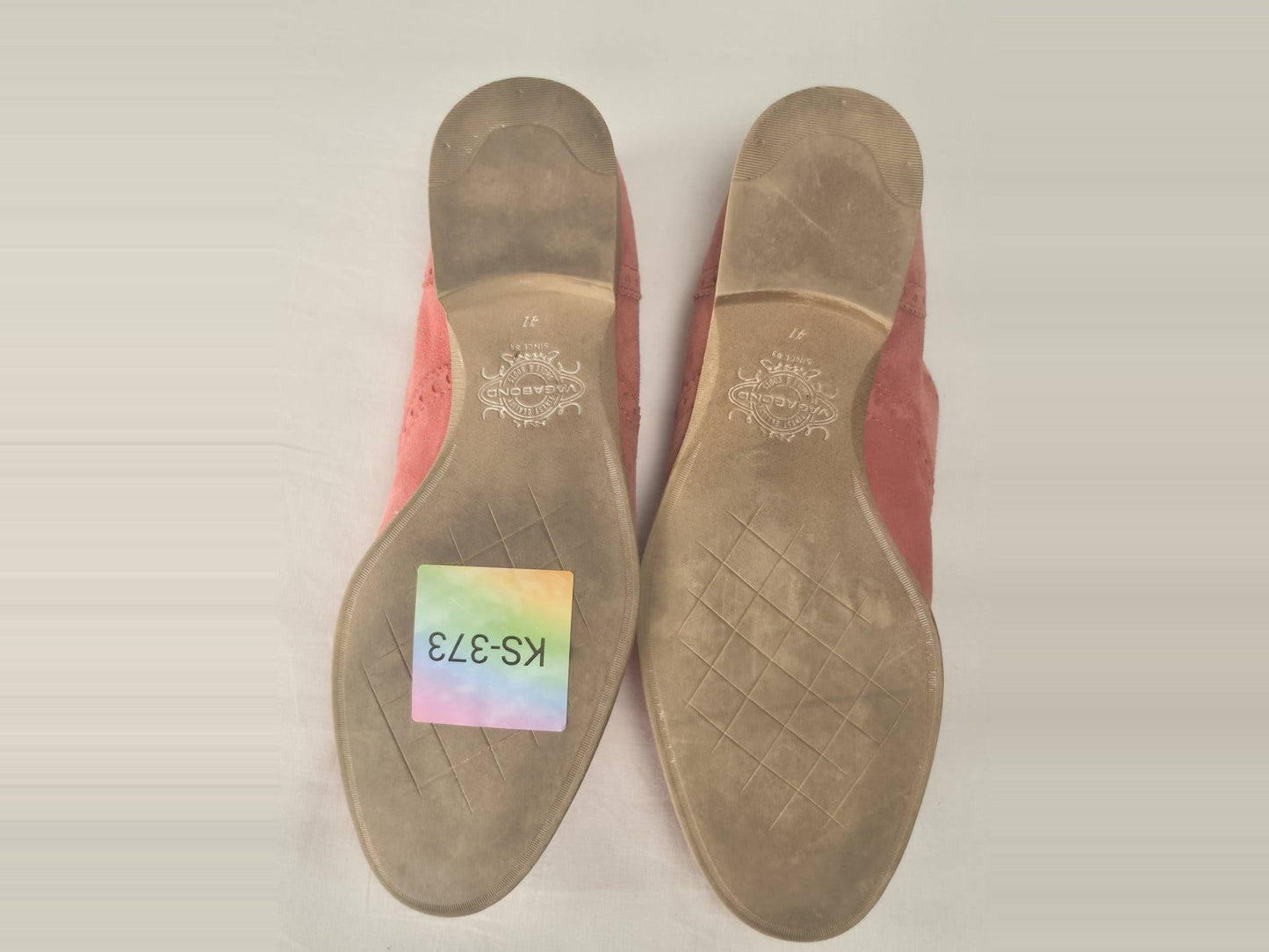 VAGABOND Brogue Oxford Shoes Size 41 Coral Pink Suede Premium Luxury Casual