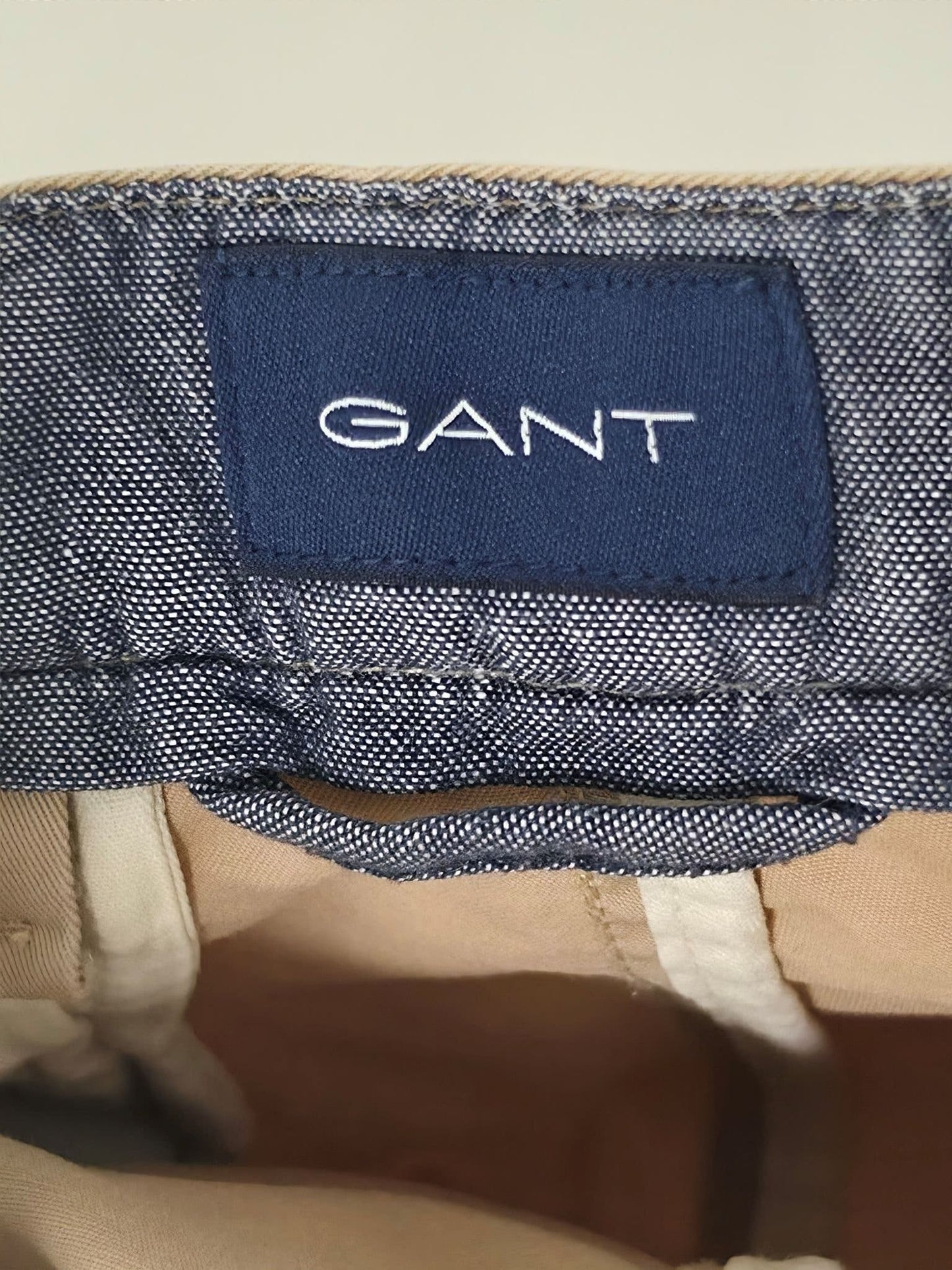 GANT Chinos Pants Beige Size W33 L34 Cotton Stretch Premium Casual Modern