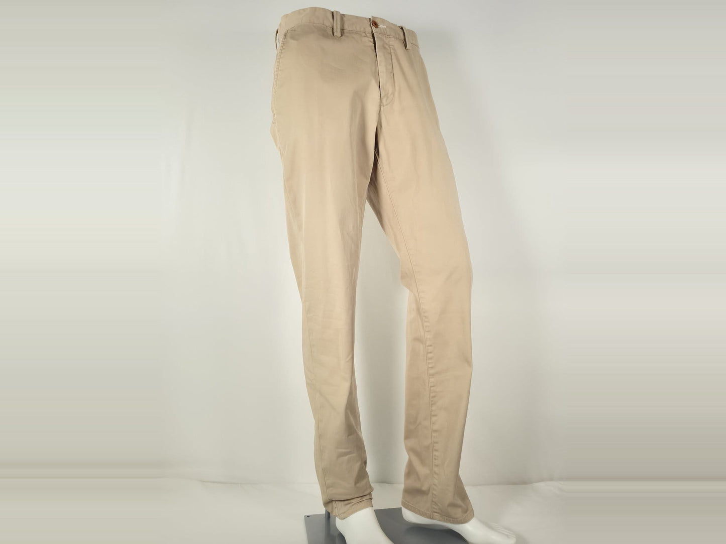 GANT Chinos Pants Beige Size W33 L34 Cotton Stretch Premium Casual Modern