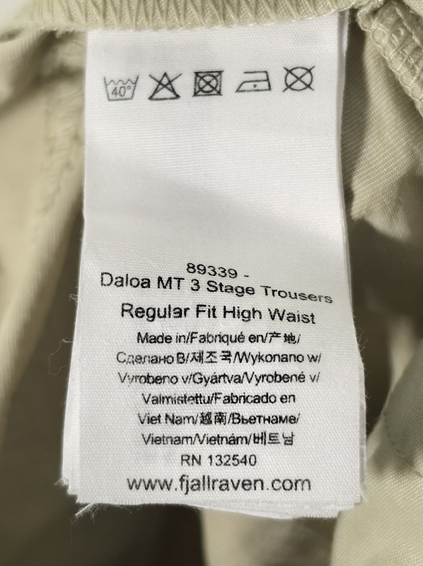 FJÄLLRÄVEN Daloa MT 3 Stage Trousers Size 38 Women's Beige Convertible Pants