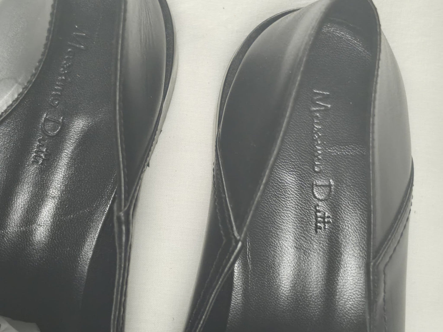 MASSIMO DUTTI Men's Leather Loafers Shoes Size 40 Black Premium Luxury Smart