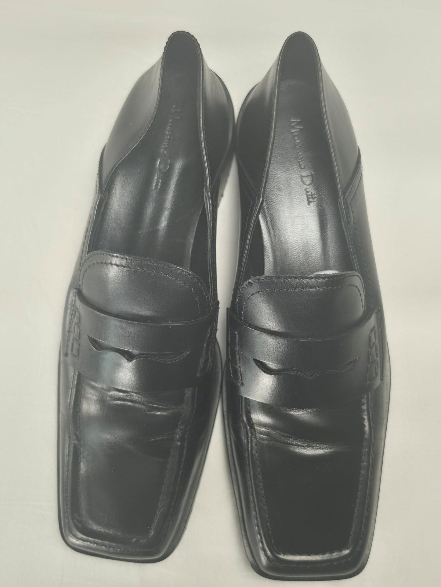 MASSIMO DUTTI Men's Leather Loafers Shoes Size 40 Black Premium Luxury Smart