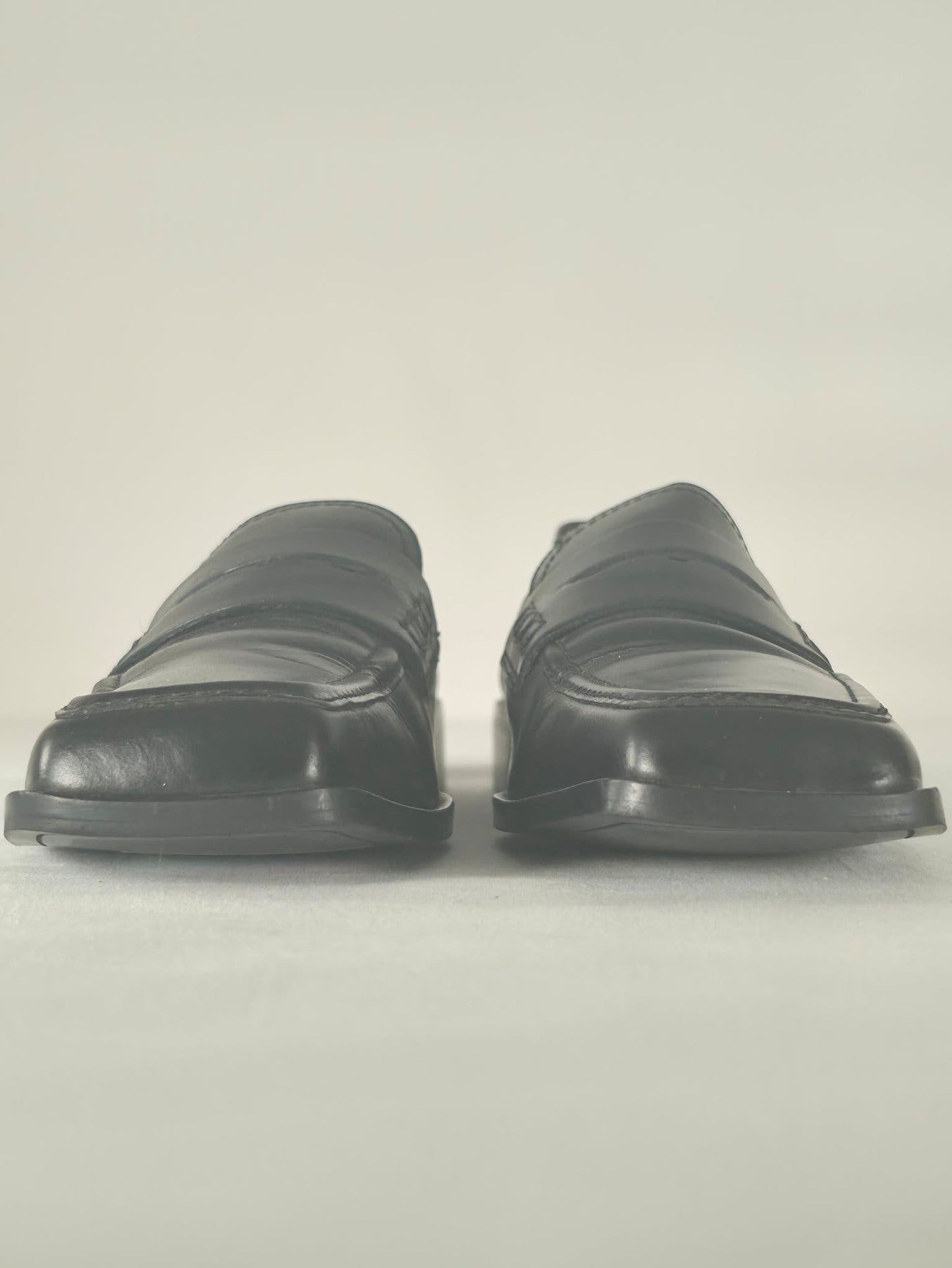 MASSIMO DUTTI Men's Leather Loafers Shoes Size 40 Black Premium Luxury Smart