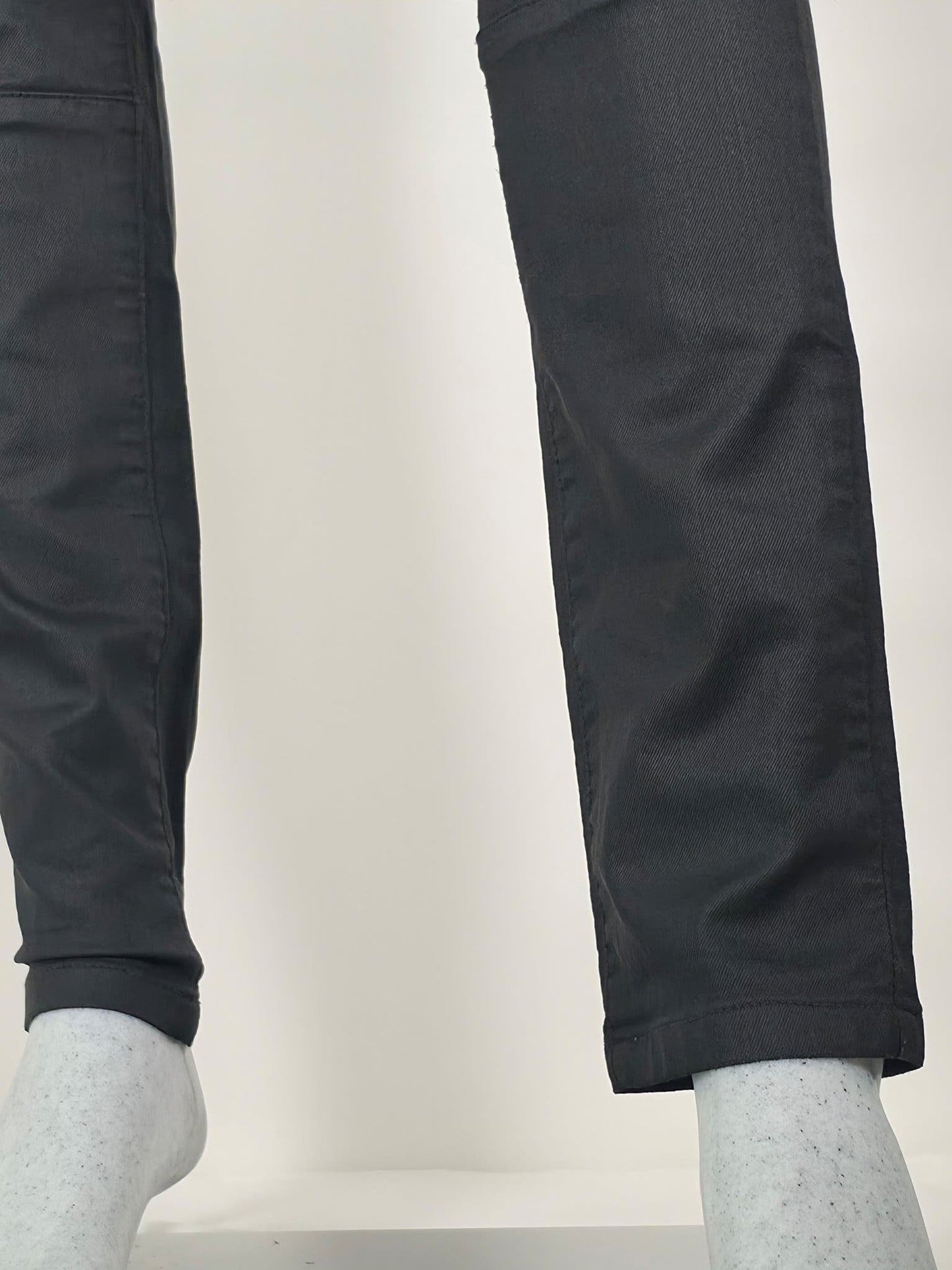 FILIPPA K Waxed Twill Pants Size S Black Premium Cotton Skinny Trousers Luxury