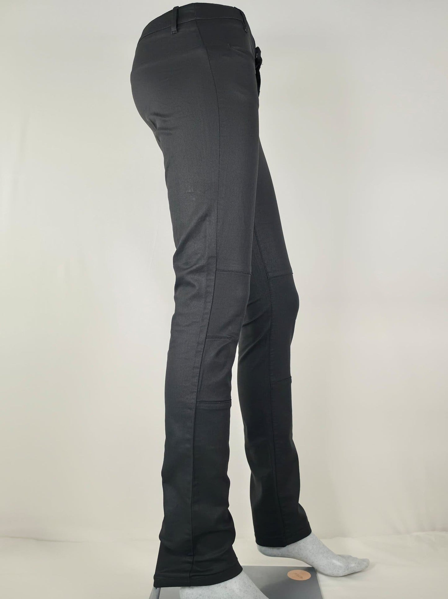 FILIPPA K Waxed Twill Pants Size S Black Premium Cotton Skinny Trousers Luxury