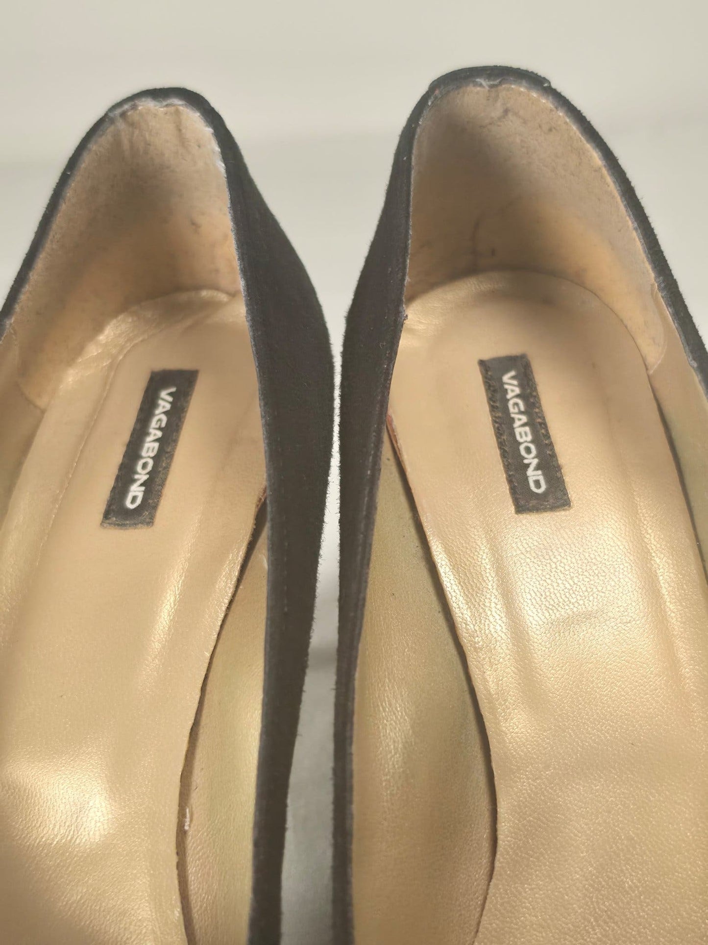 VAGABOND Leather Pumps Size 40 Black Classic Premium Heels Vintage Quality