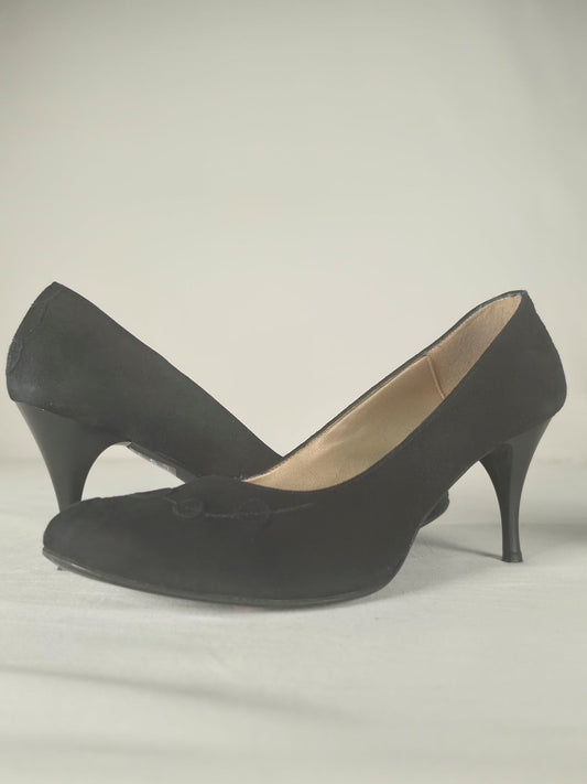 VAGABOND Leather Pumps Size 40 Black Classic Premium Heels Vintage Quality