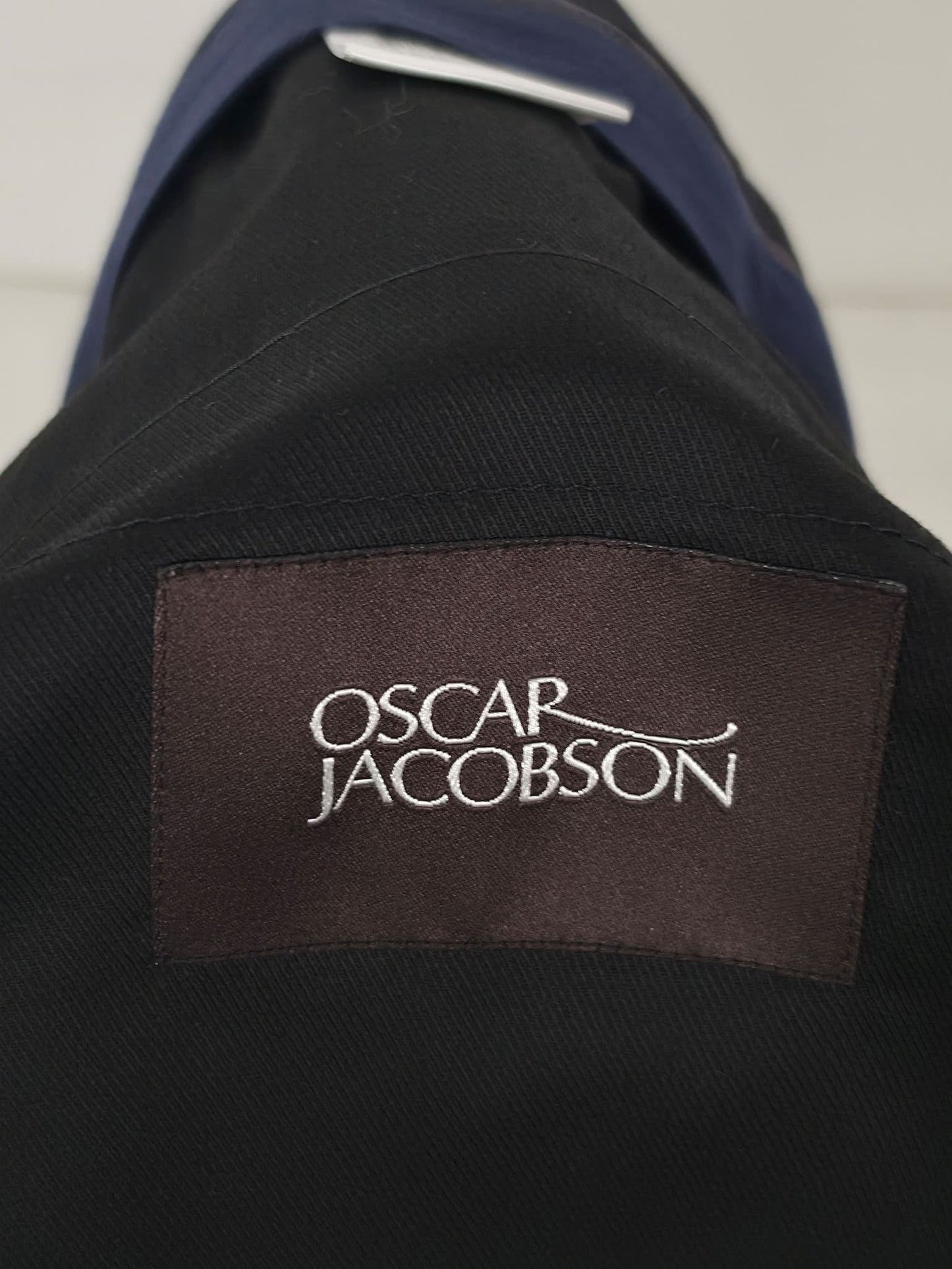 OSCAR JACOBSON Damien Trousers Size 48 M Dark Grey Wool Blend Pants Slim Premium