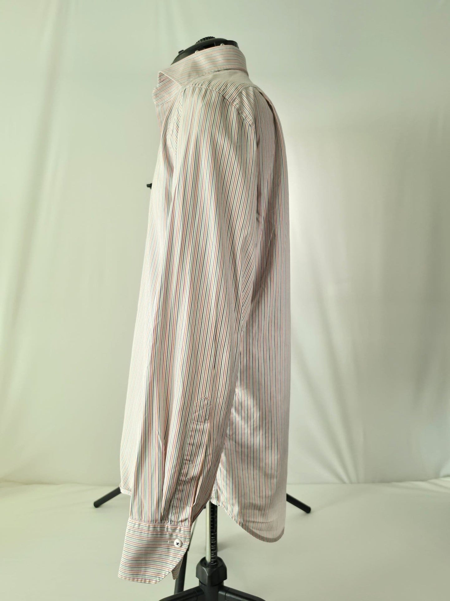 STENSTRÖMS Fitted Body Shirt Size 42 L Multicolor Stripe Twofold Cotton Premium