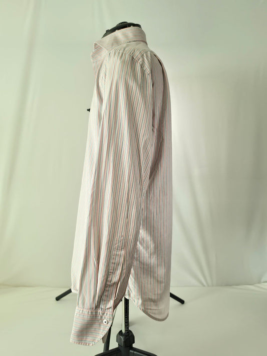 STENSTRÖMS Fitted Body Shirt Size 42 L Multicolor Stripe Twofold Cotton Premium