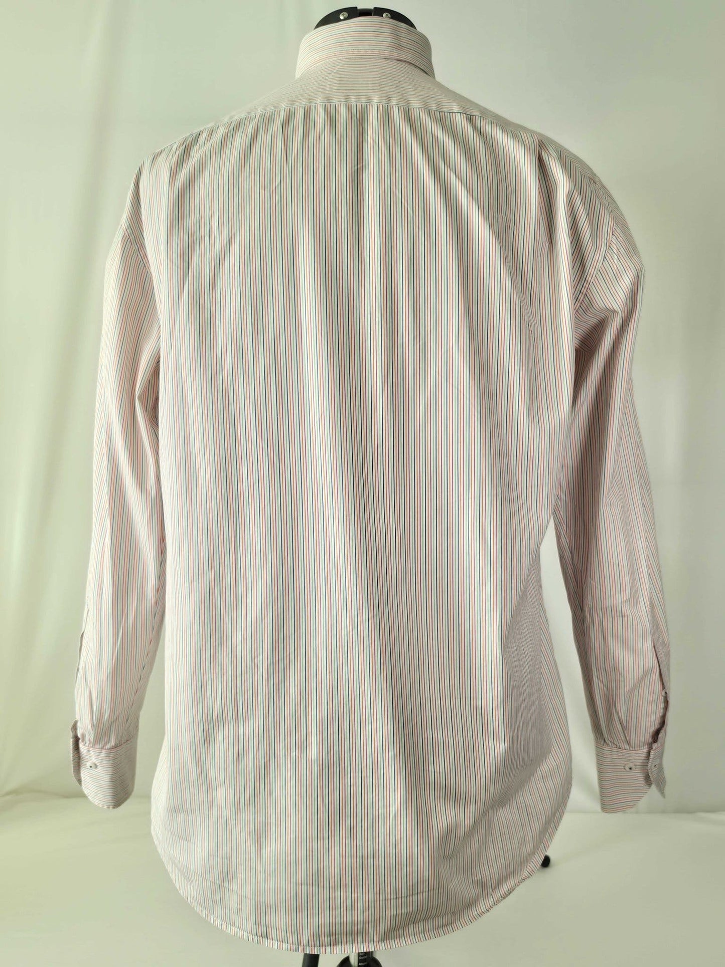 STENSTRÖMS Fitted Body Shirt Size 42 L Multicolor Stripe Twofold Cotton Premium
