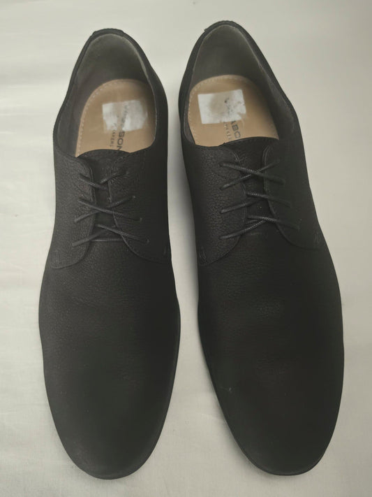 VAGABOND Derby Leather Shoes Size 45 Black Smart Casual Dress Shoes Premium