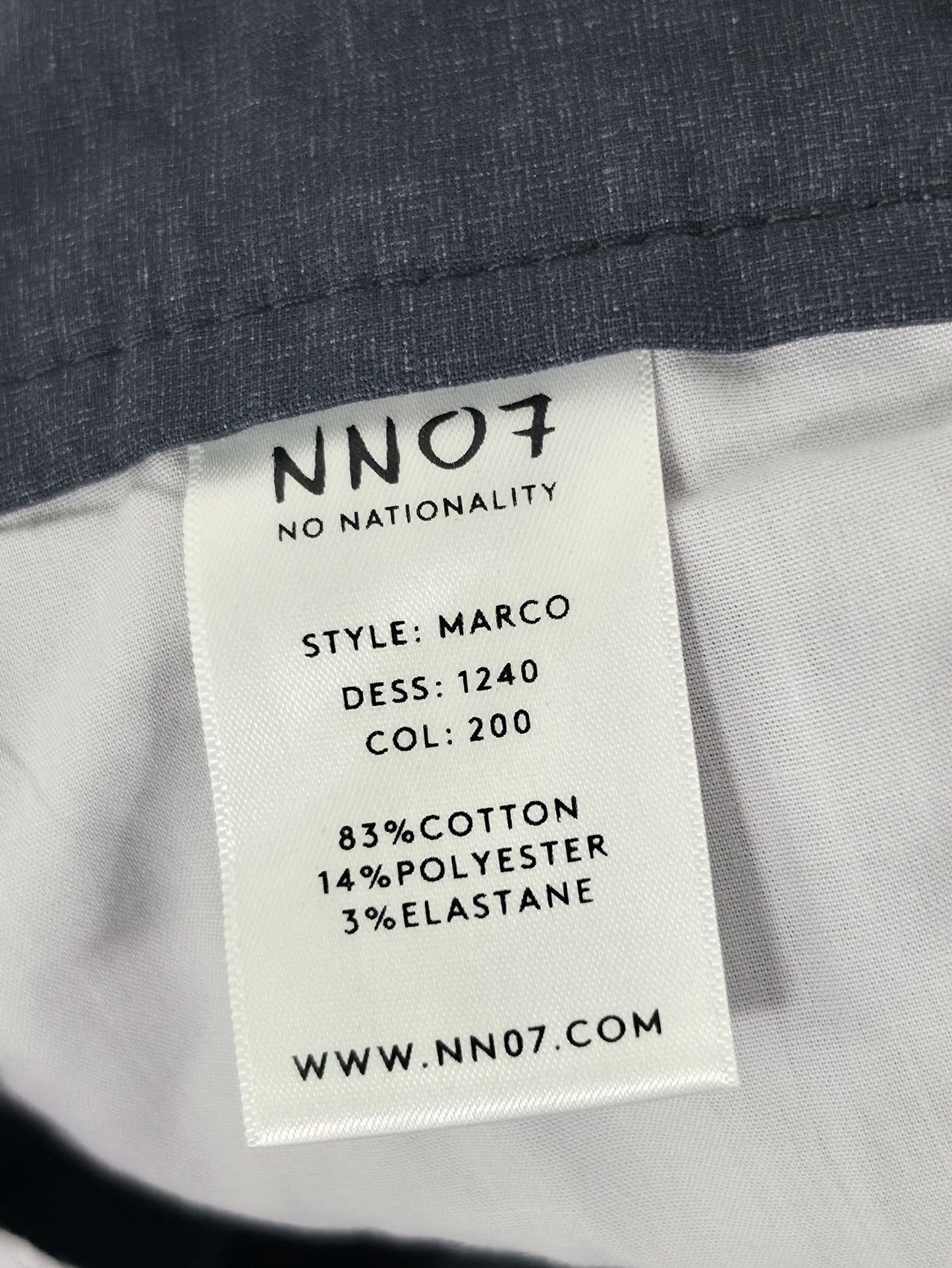 NN07 Chinos Pants Size 33/32 Navy Blue Gray Cotton Premium Quality - Excellent