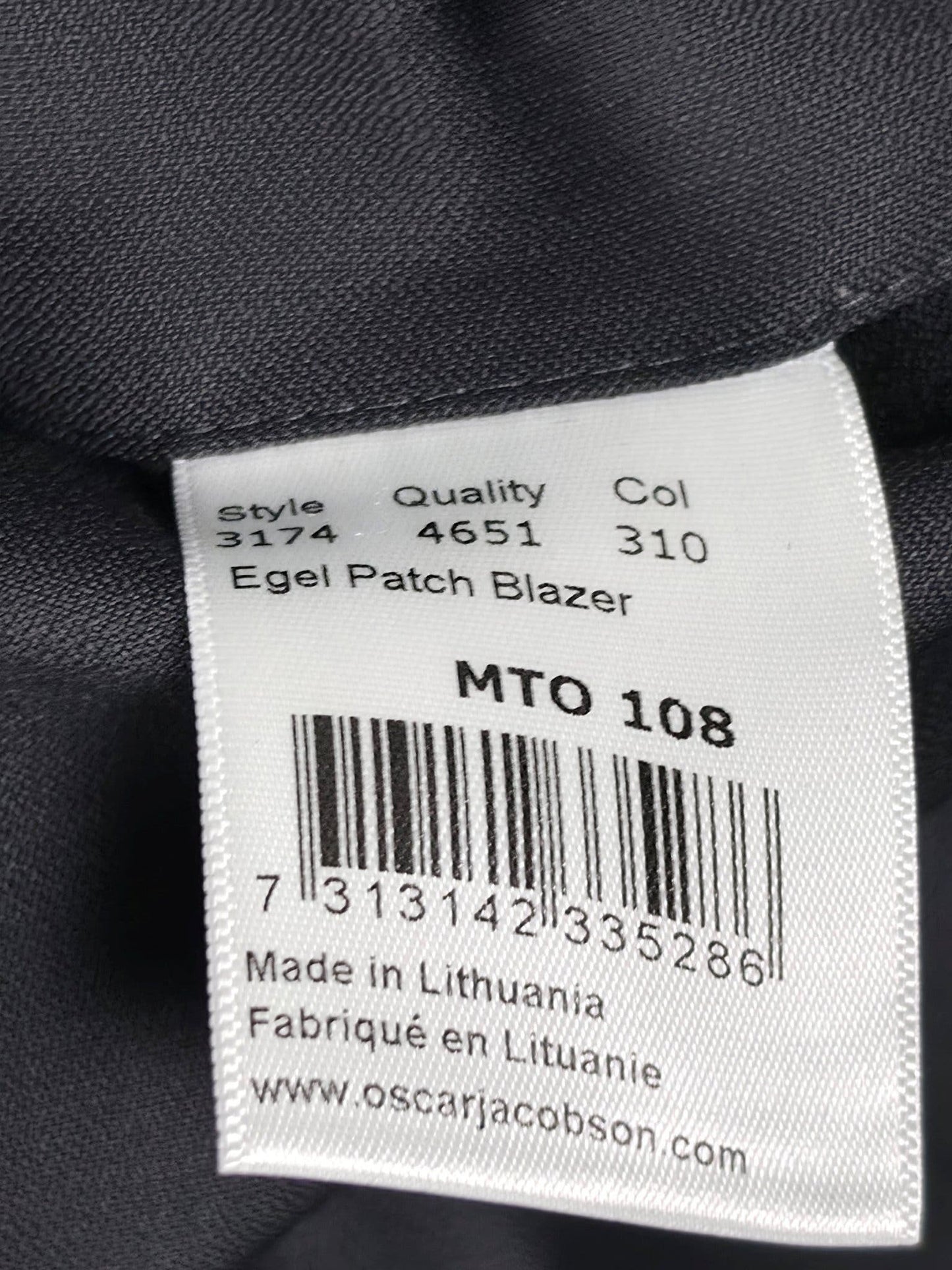 OSCAR JACOBSON Egel Wool Suit Blazer Trousers Size 50 Black Premium Quiet Luxury