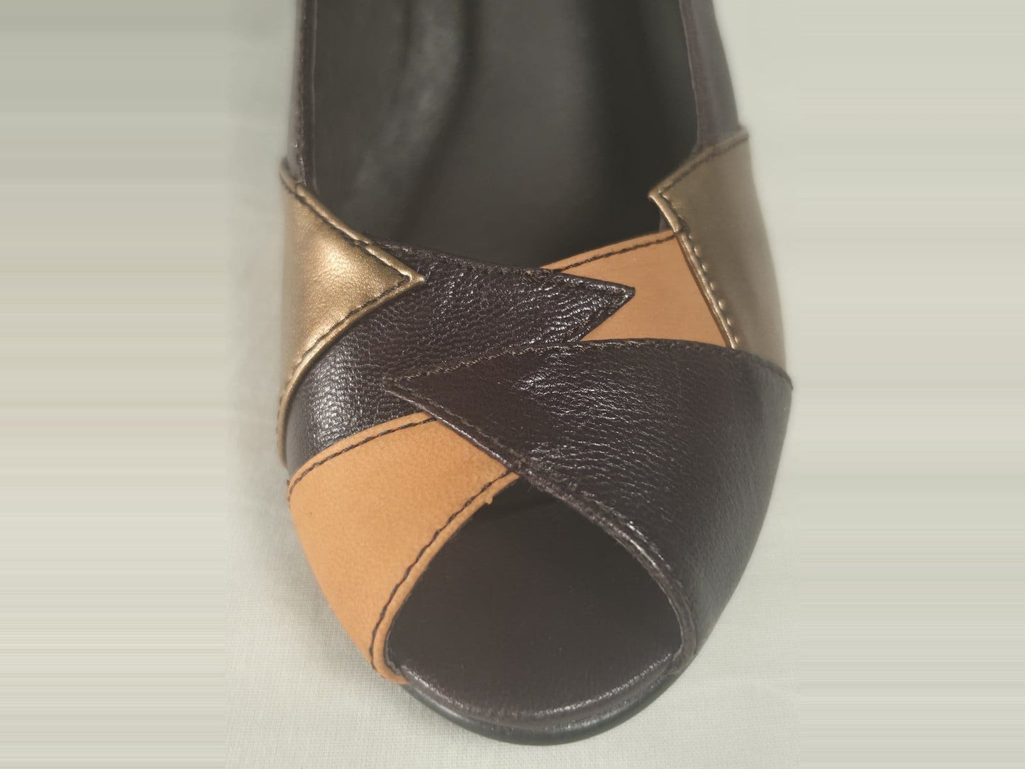 VAGABOND Leather Peep Toe Pumps Heels Shoes Size 39 Brown Vintage Premium