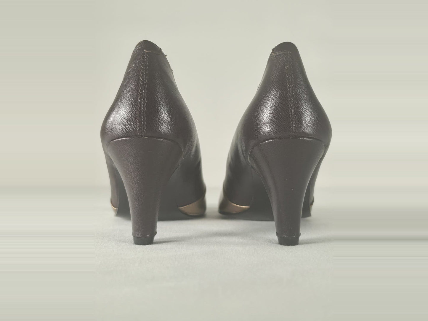 VAGABOND Leather Peep Toe Pumps Heels Shoes Size 39 Brown Vintage Premium
