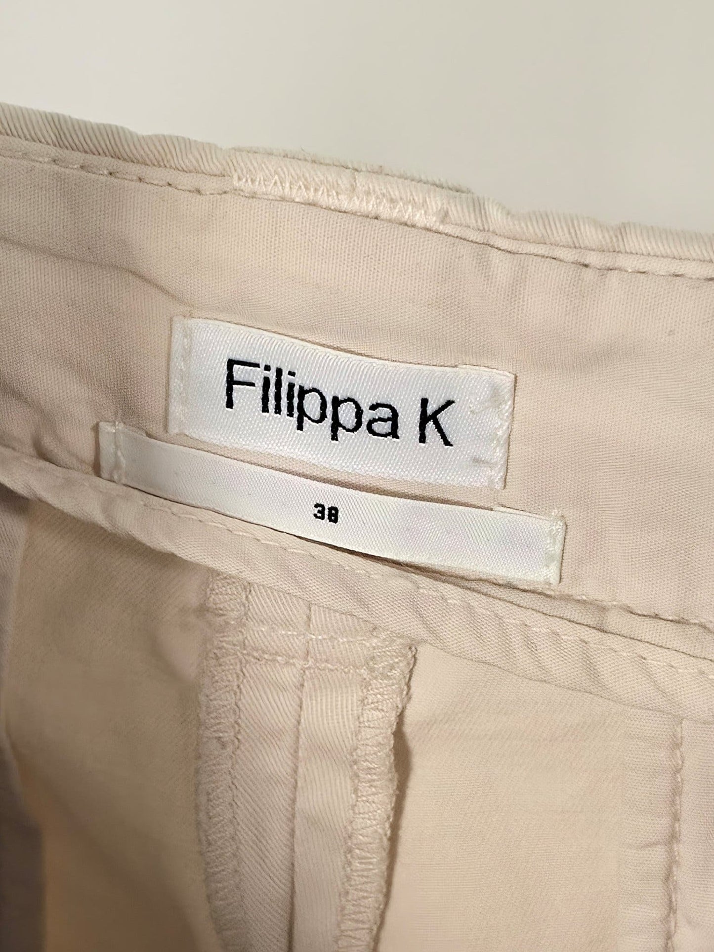 FILIPPA K Chinos Trousers Size 38 M Light Beige Cotton Stretch Premium Elastane