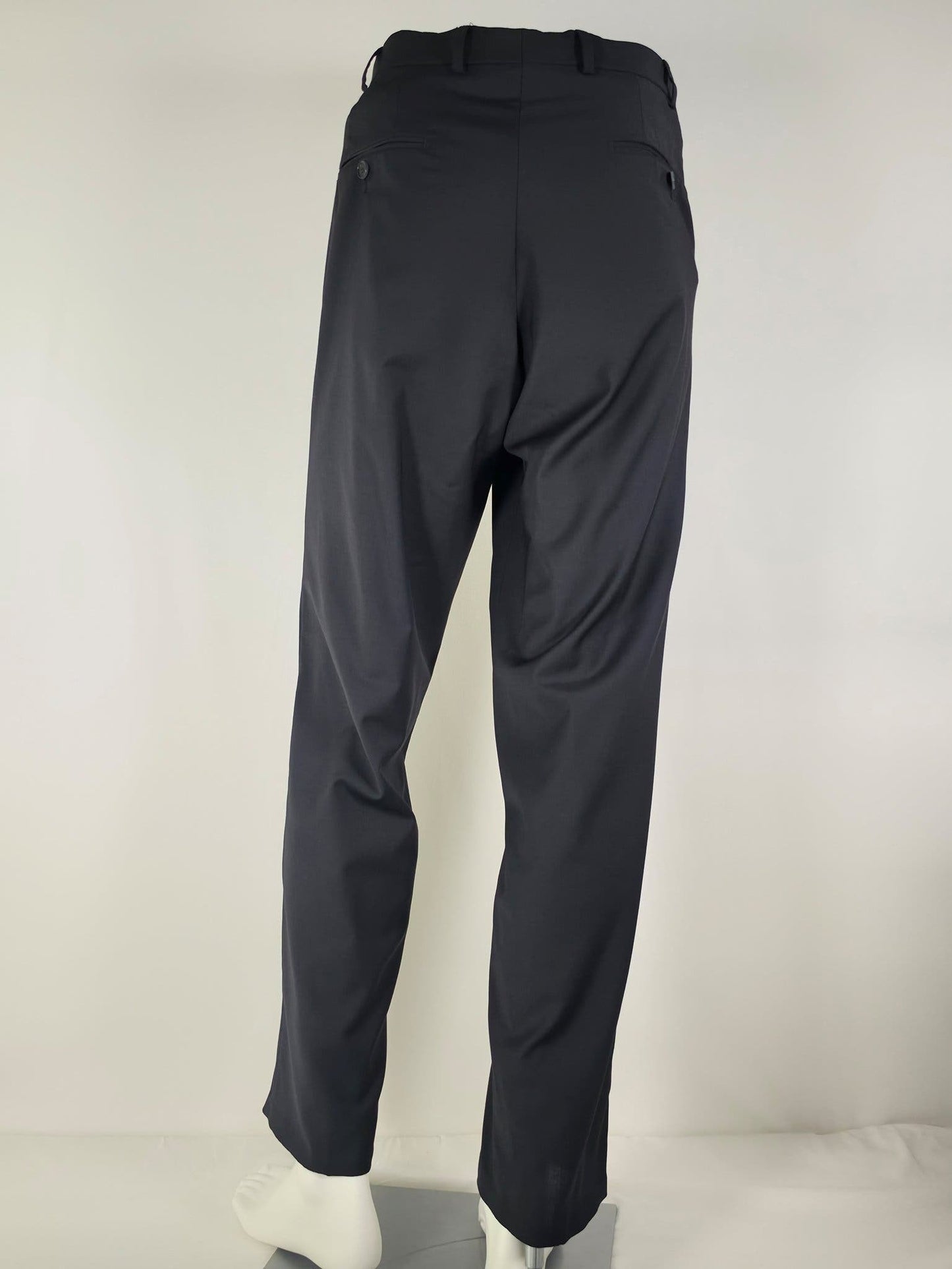 OSCAR JACOBSON Adam Trousers Size 104 L 52 Navy Blue Black Wool Blend Premium Suit Pants