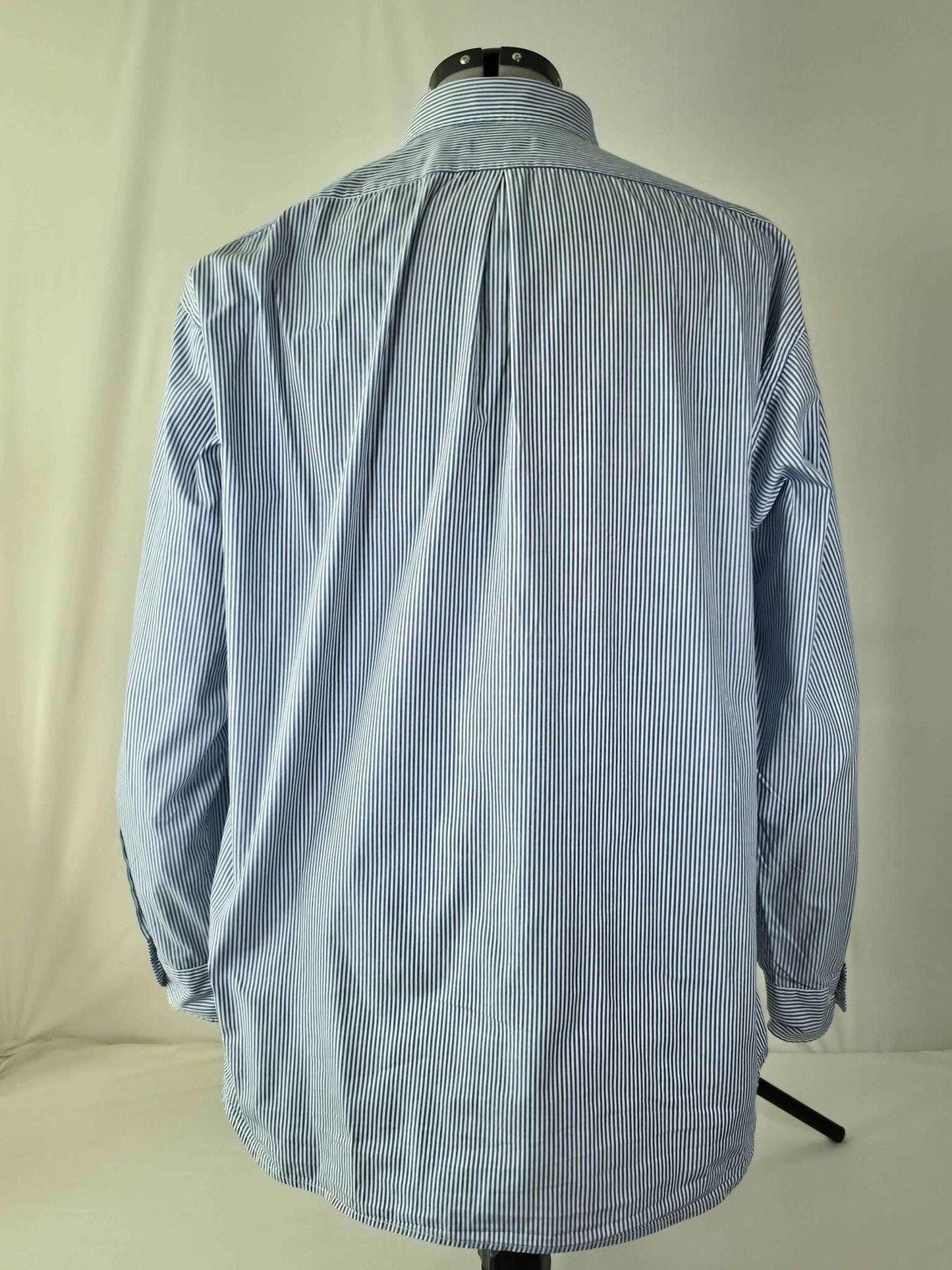 STENSTRÖMS Striped Shirt Size 43 XL Blue Cotton Dress Shirt Oversized Women Men Unisex