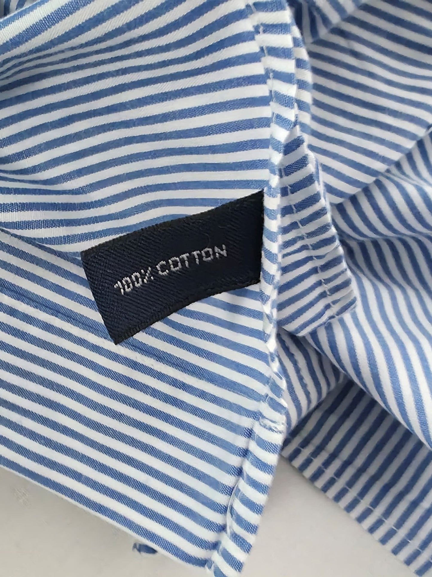 STENSTRÖMS Striped Shirt Size 43 XL Blue Cotton Dress Shirt Oversized Women Men Unisex